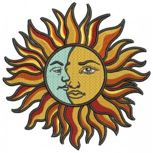 Sun And The Moon Filled Machine Embroidery Design Digitized Pattern